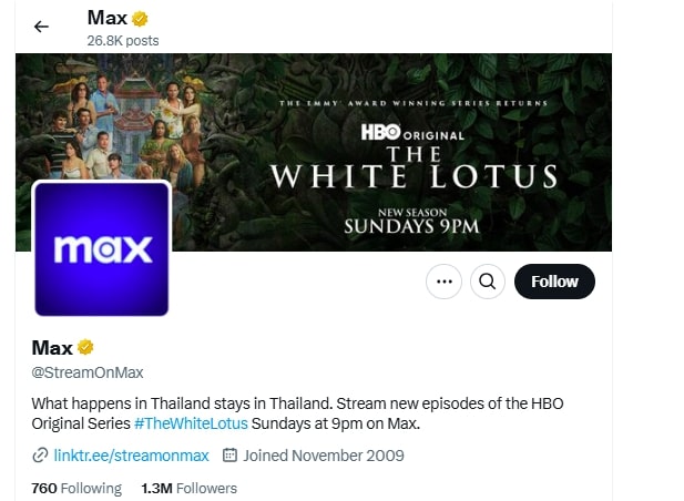 The White Lotus on Twitter showcasing their new series.