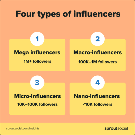 Four types of social media influencers